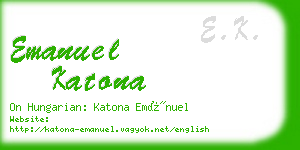 emanuel katona business card